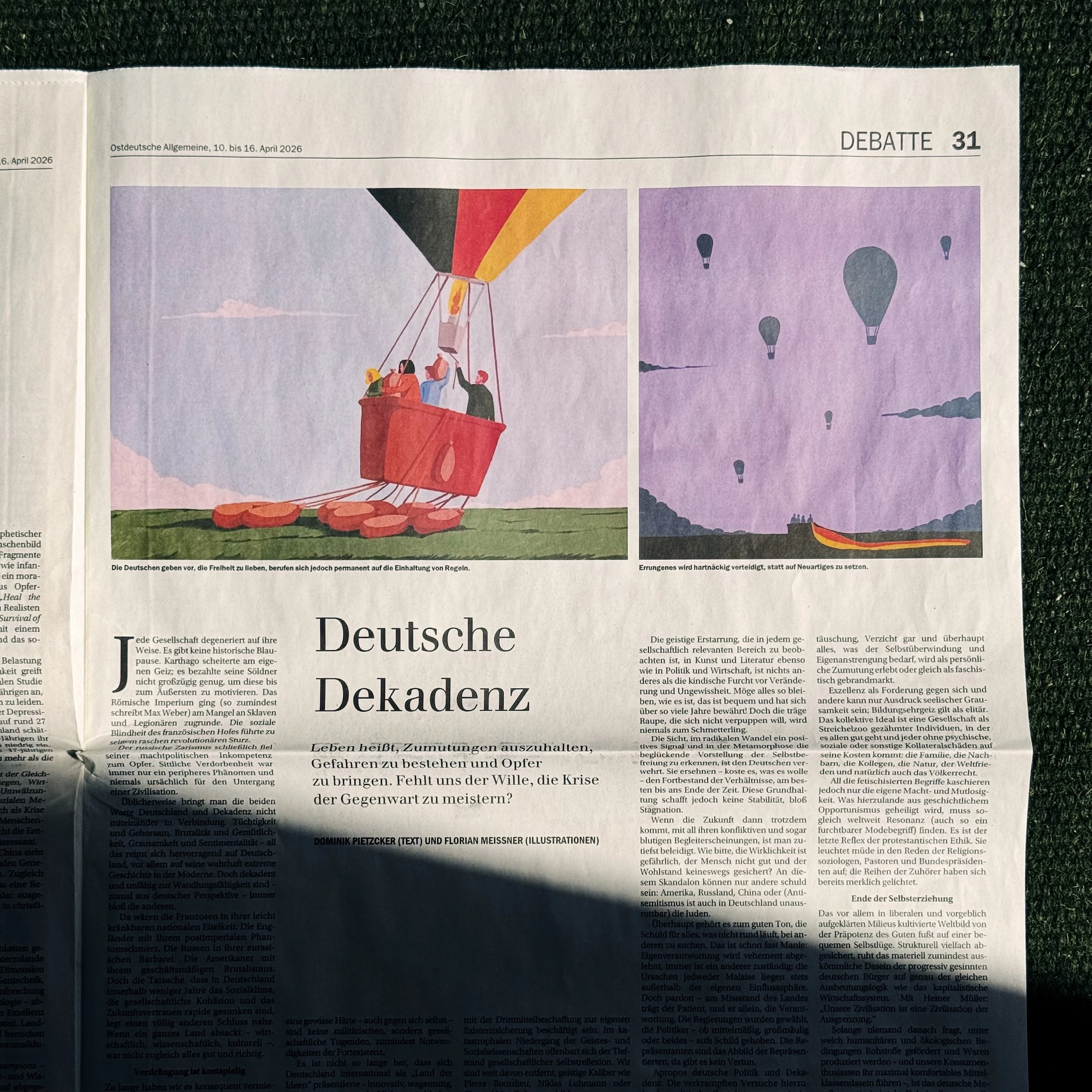 German Decadence — Berliner Zeitung — artwork by Florian Meissner